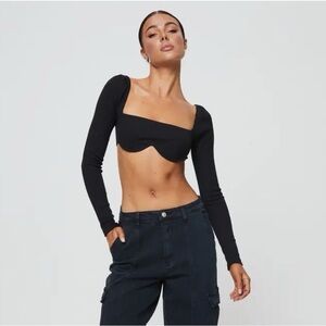 Princess Polly Becca Long Sleeve Crop Top